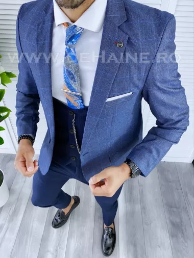Sacou barbati in carouri slim fit B5596 P20-5.1